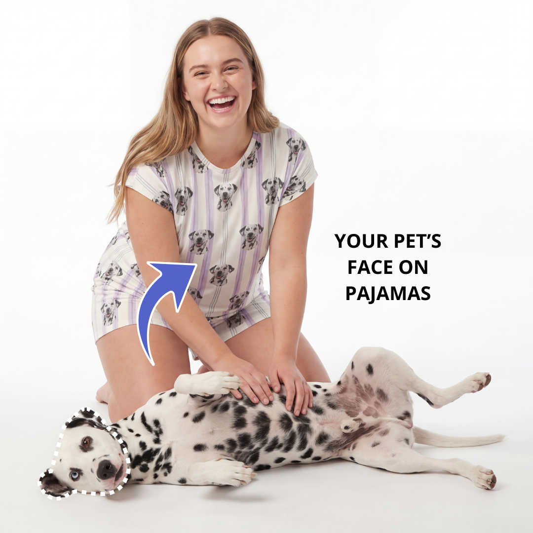 Fitted T-Shirt Pajama Set | Pet Face Pajamas