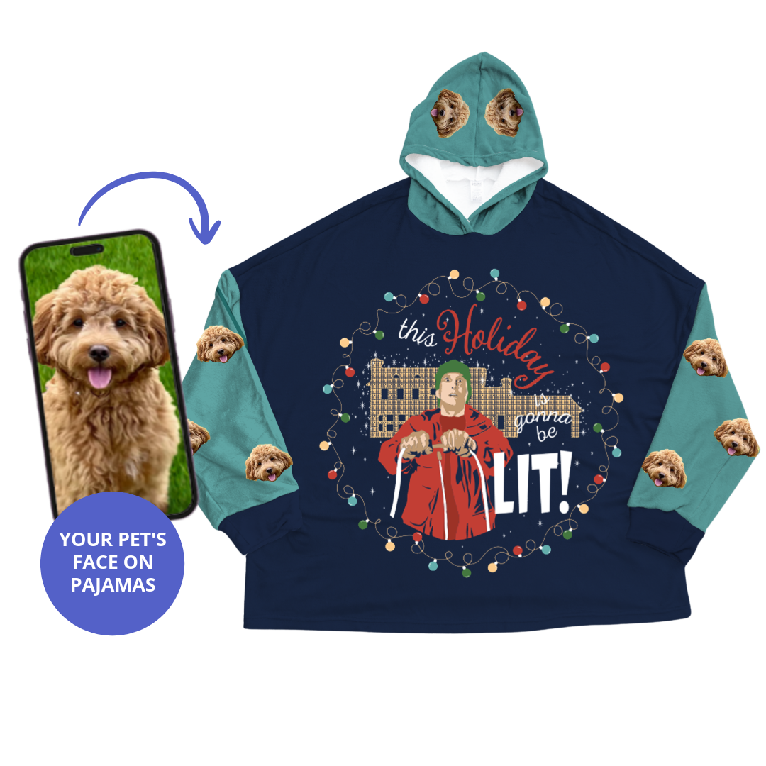 National Lampoon's Christmas Vacation Fleece Blanket Hoodie With Your Pet's Face