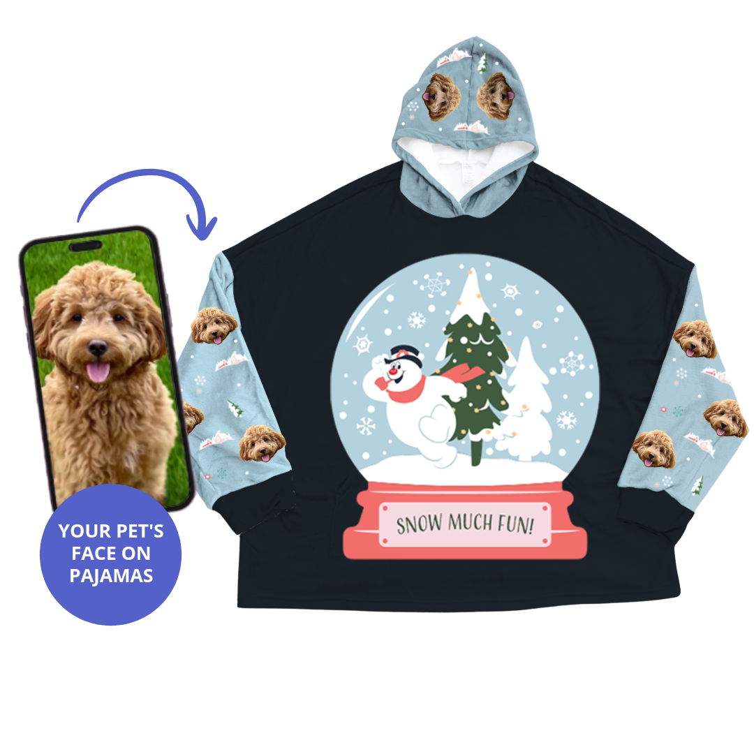 Frosty The Snowman Fleece Blanket Hoodie With Your Pet's Face