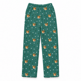 These are fleece pajama pants in a Green Paws print with repeating pet faces on them[GreenPawsFleecePajamaPants]
