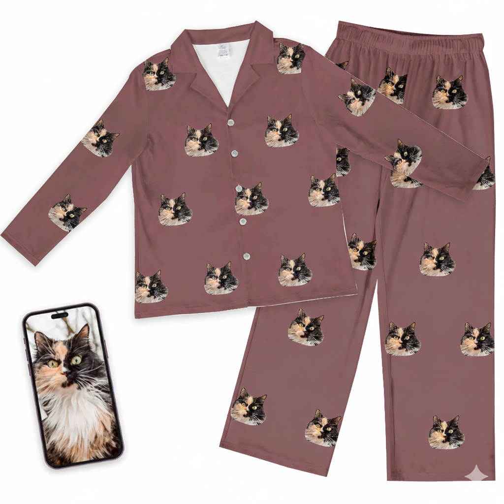 Adult Custom Cat Face Pajamas