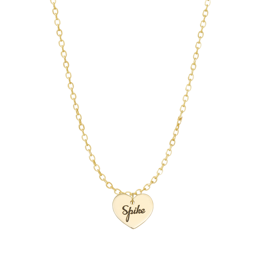 GoldDaintyEngravedScriptHeartCharm