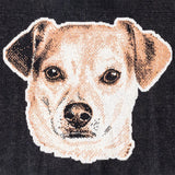 Close up of knit dog face