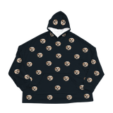 Black hoodie with dog pattern on a white background[Black]