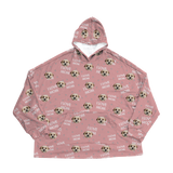 Pink hoodie with dog pattern on a white background[ILoveMom]