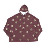 Maroon hoodie with dog pattern on a white background[Maroon]