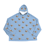 Sky blue hoodie with dog pattern on a white background[SkyBlue]