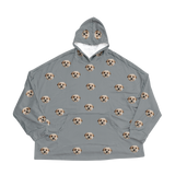 Gray hoodie with dog pattern on a white background[SlateGray]