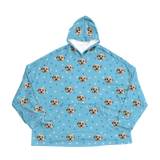 Light blue hoodie with dog paws pattern on a white background[LightBluePaws]