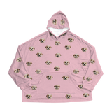 Pink hoodie with dog pattern on a white background[PinkDream]
