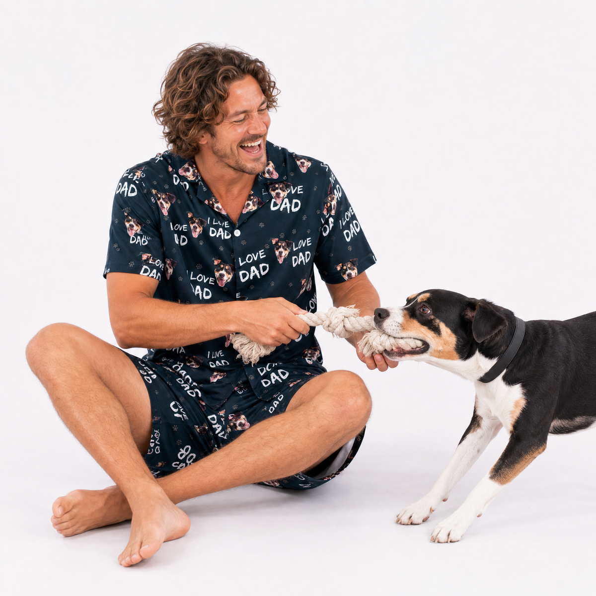 Adult Custom Pet Face Pajamas - I Love Dad