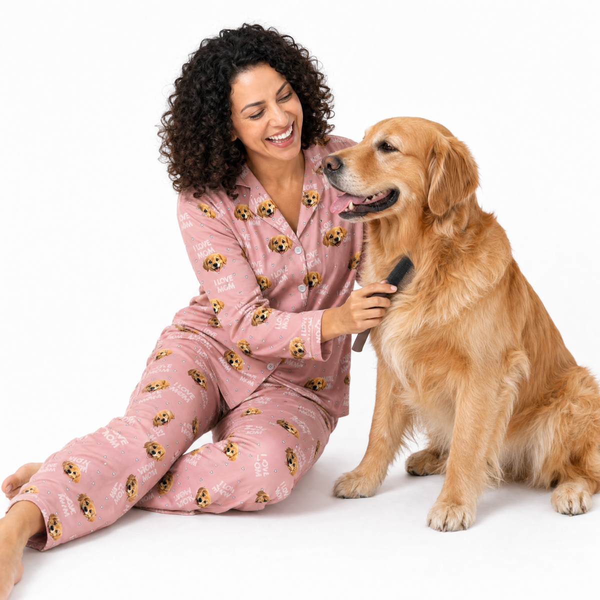 Adult Custom Cartoon Pet Face Pajamas