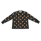 BlackandWhiteSnowflakesLongSleevePajamaShirt