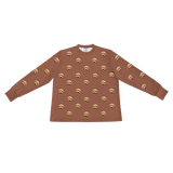 These are pajama long sleeve shirt in a cocoa color with repeating pet faces on them[CocoaLongSleevePajamaShirt]