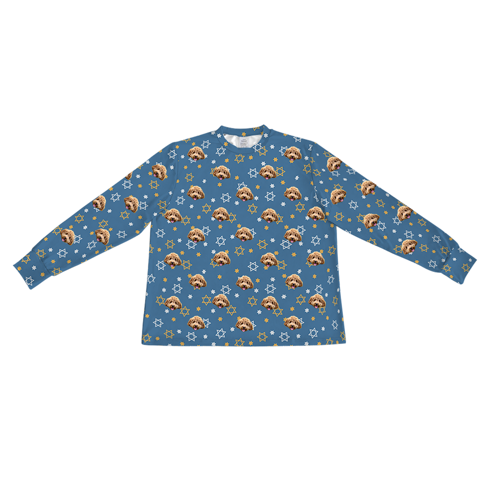 StarofDavidLongSleevePajamaShirt1PetImage