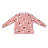 These are pajama long sleeve shirt in a pink color with repeating pet faces on them[ILoveMomLongSleevePajamaShirt]