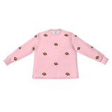 These are pajama long sleeve shirt in a pink color with repeating pet faces on them[PinkDreamLongSleevePajamaShirt]