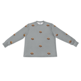 These are pajama long sleeve shirt in a gray color with repeating pet faces on them[SlateGrayLongSleevePajamaShirt]