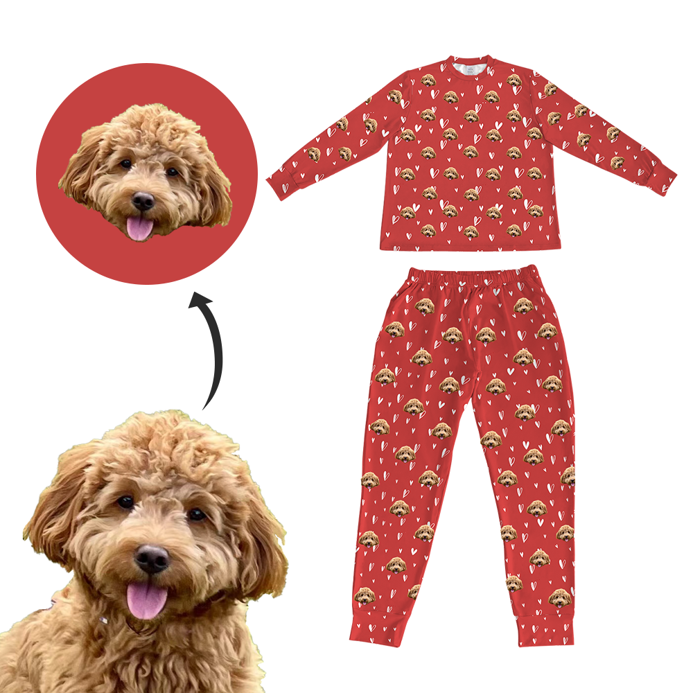 Kids Custom Pet Face Jogger Pajamas