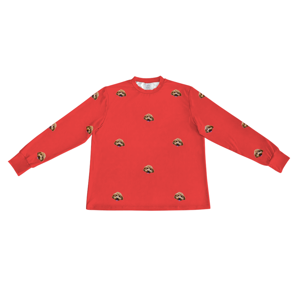 SolidRedLongSleevePajamaShirt