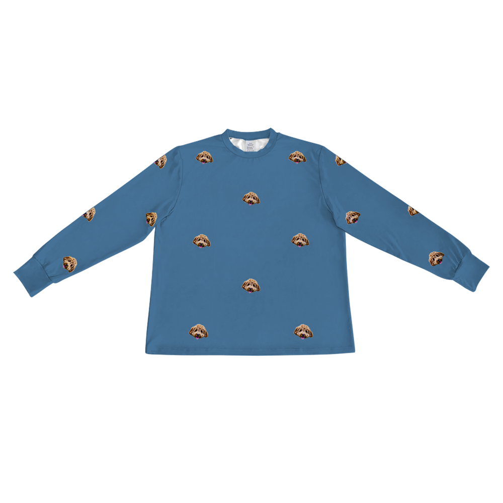 SolidBlueLongSleevePajamaShirt
