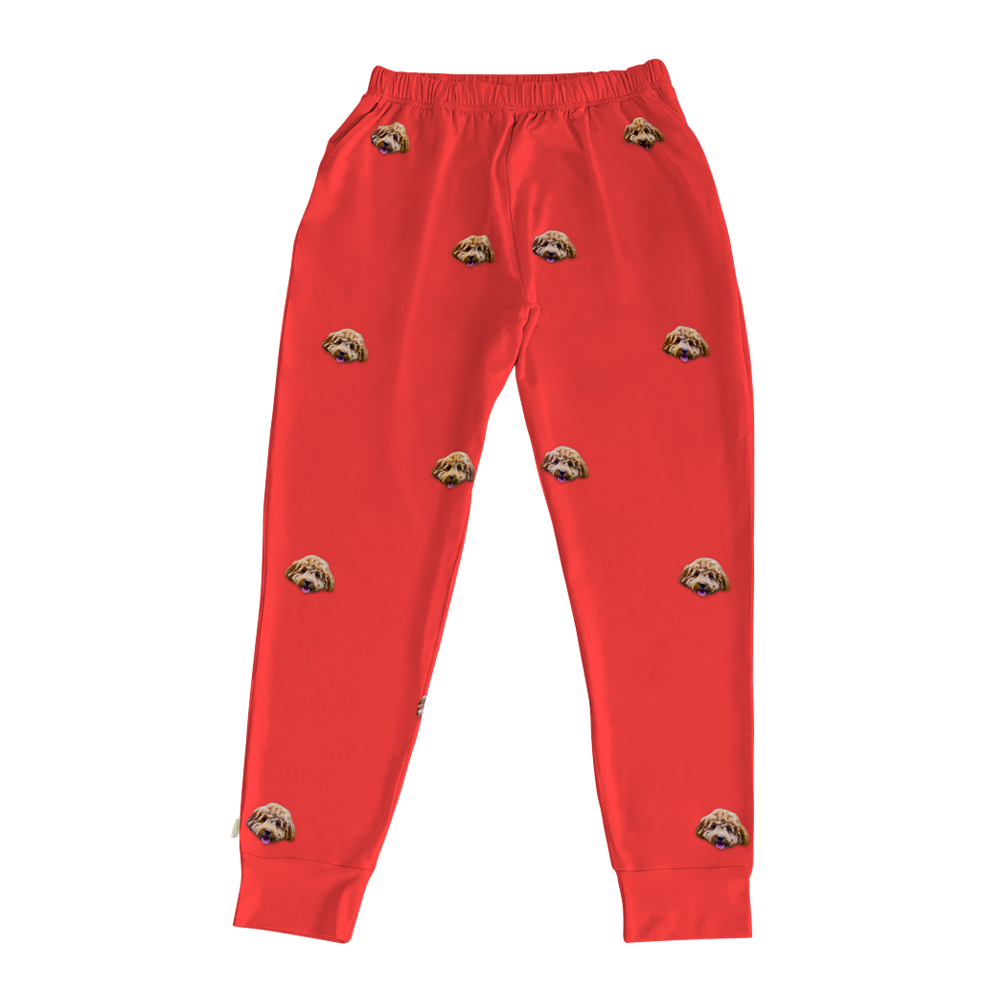 SolidRedJoggerPajamaPants