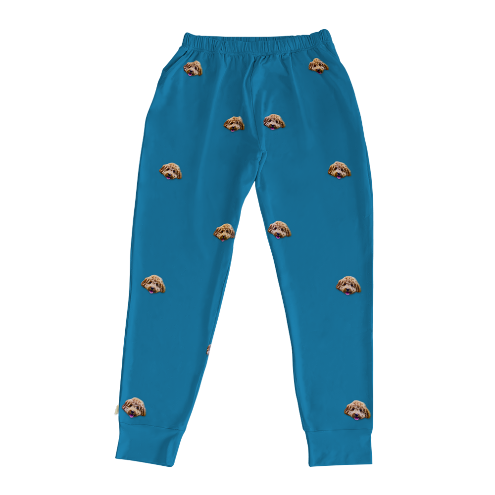 SolidBlueJoggerPajamaPants