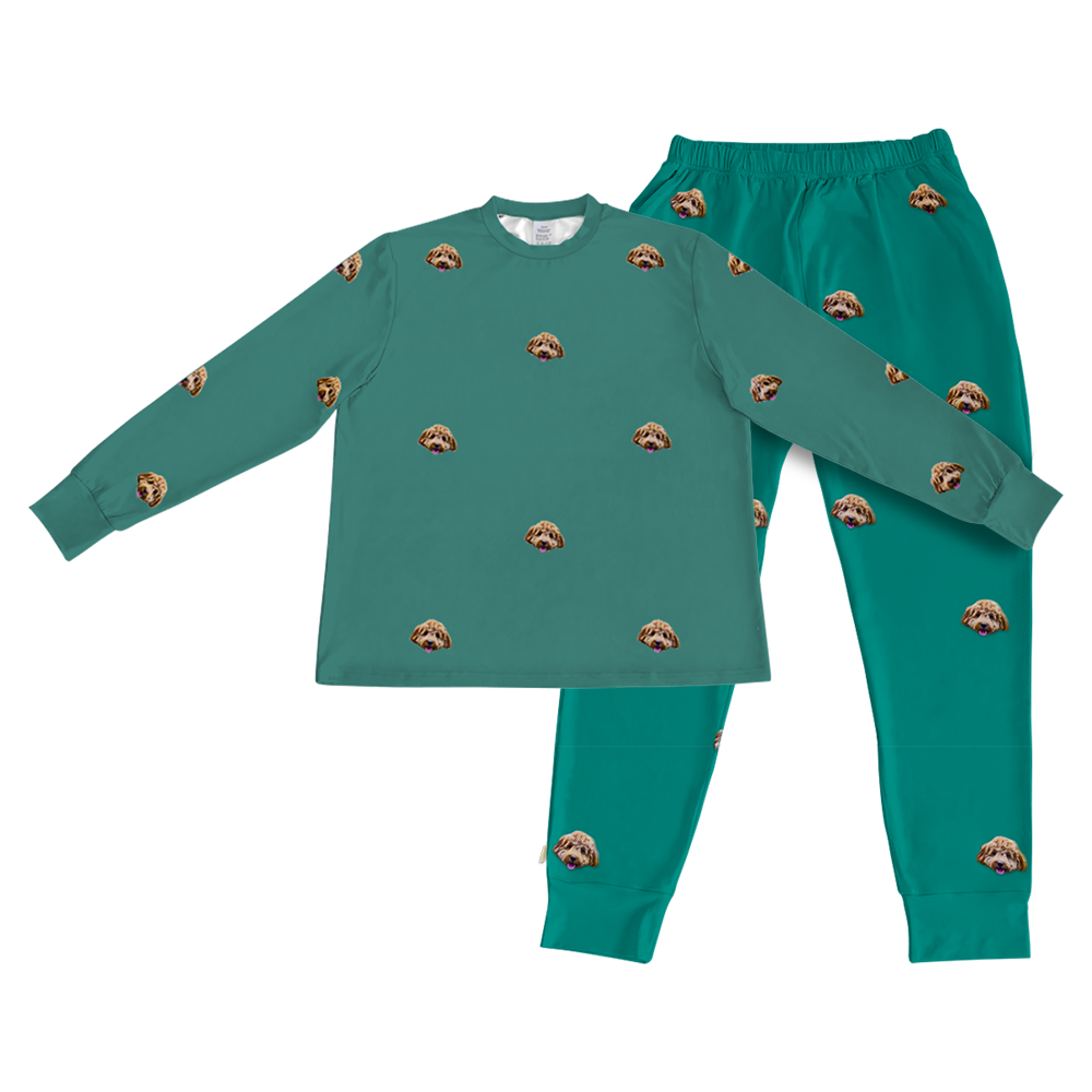 SolidGreenPajamaSet(Shirt&Joggers)