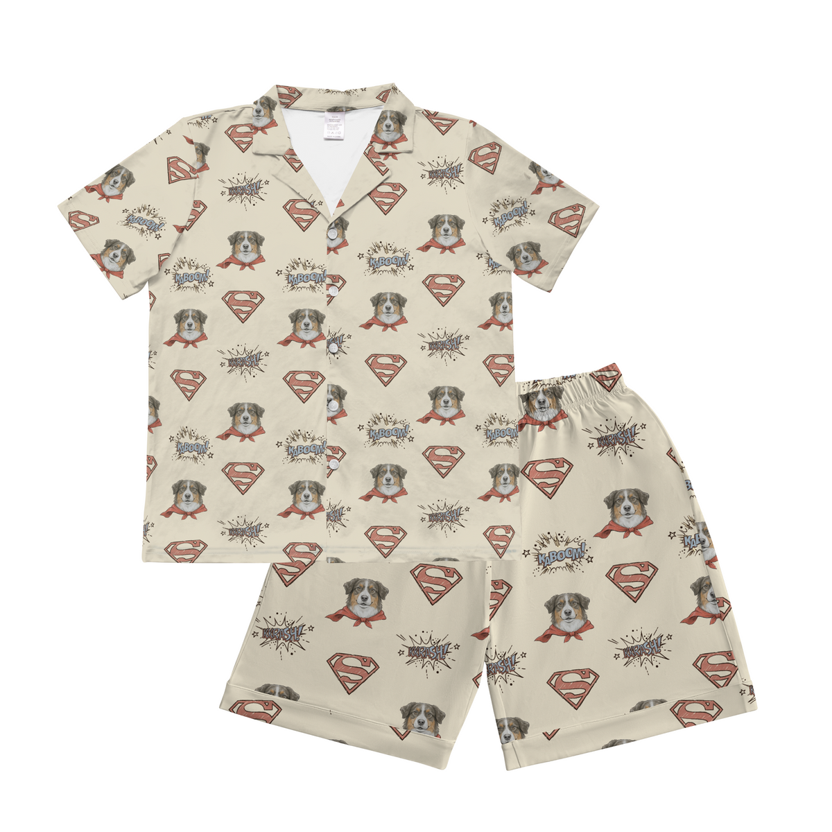 Superman pajama set with dog patterns[OriginalSupermanSketch]