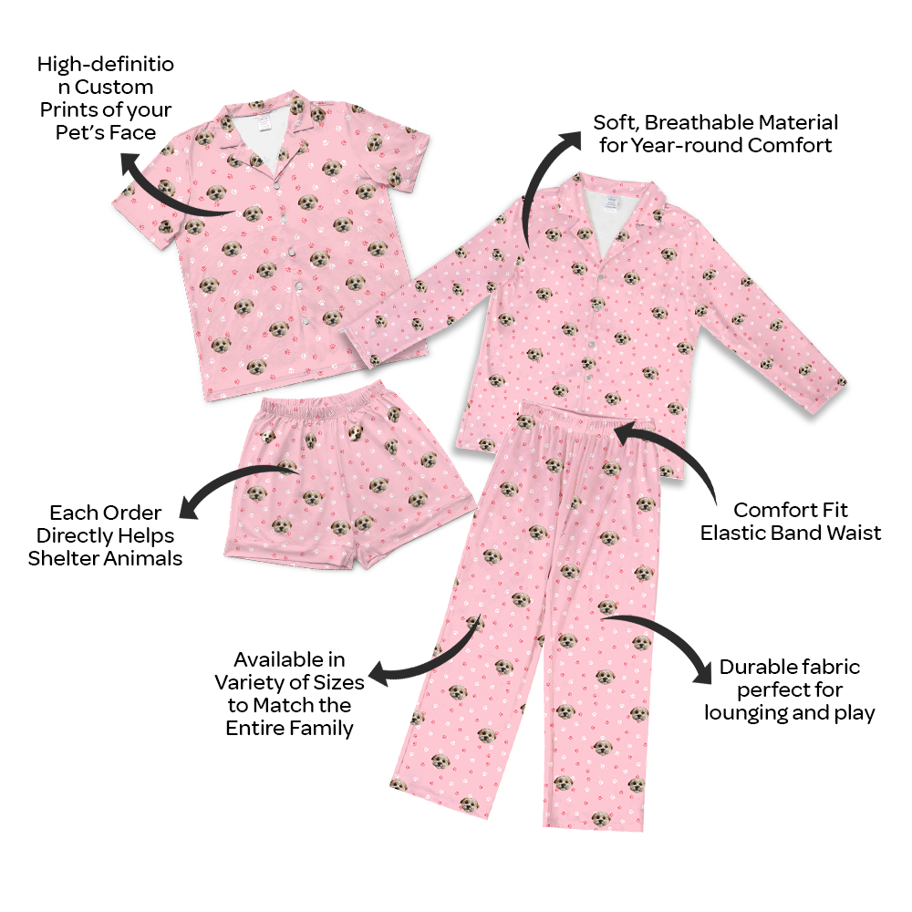 Kids Custom Pet Face Pajamas