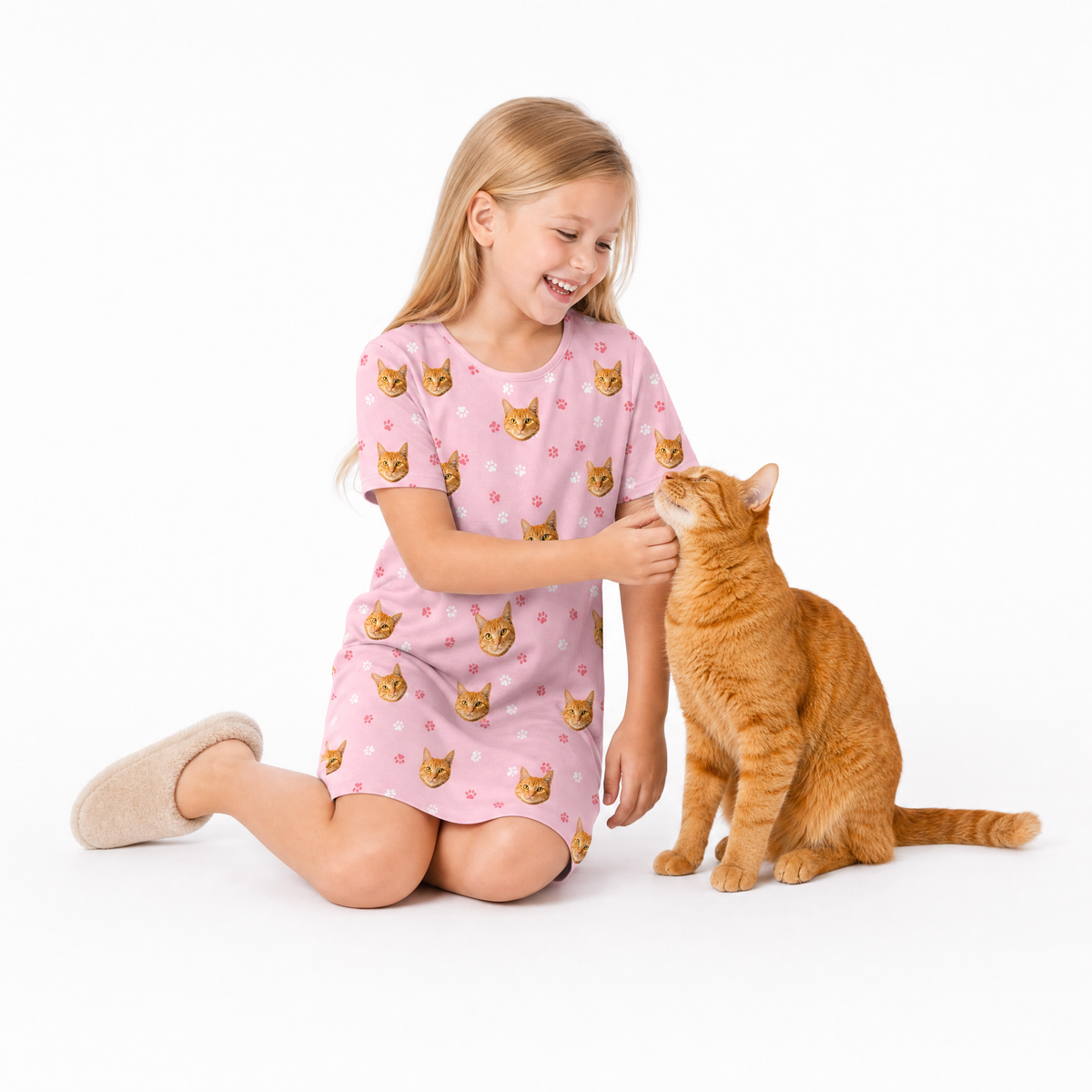 Kids Custom Pet Face Nightgowns
