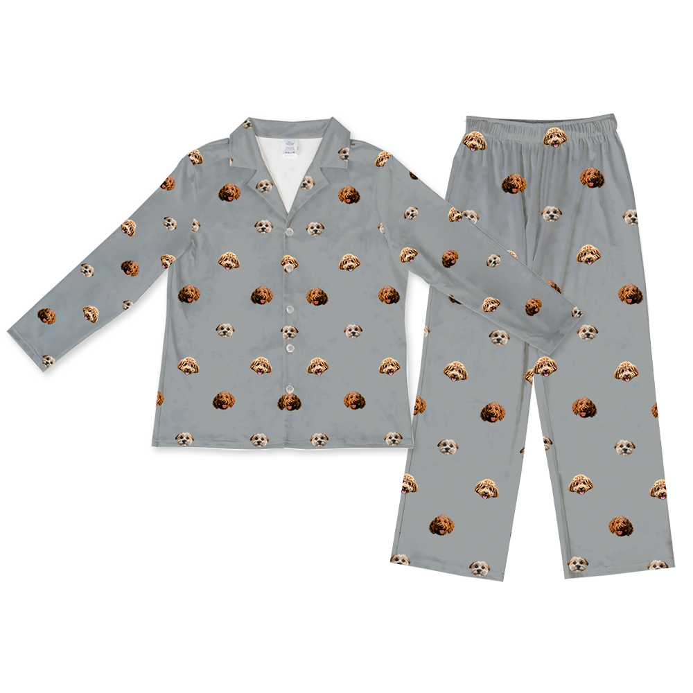 SlateGrayPajamaSet(Shirt&Pants)3Pets