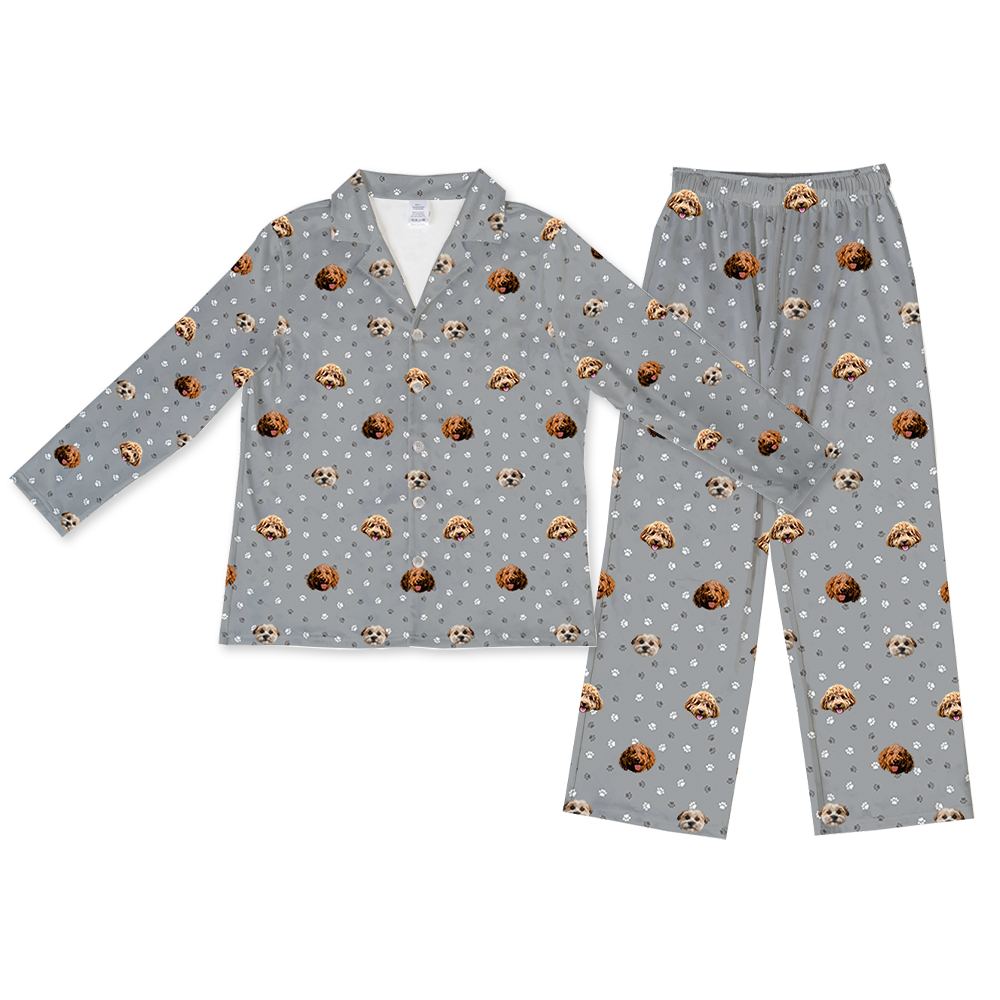 SlateGrayPawsPajamaSet(Shirt&Pants)3Pets
