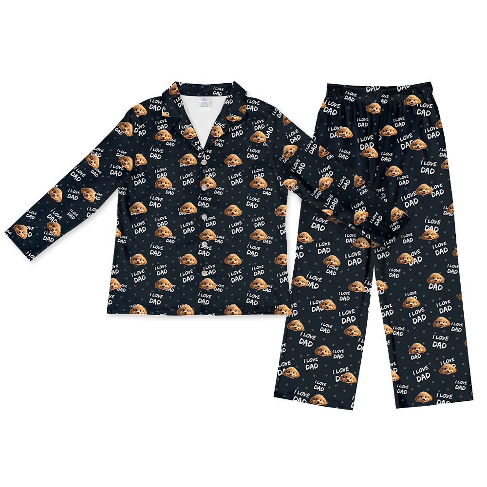 This is a cartoon pajama set contains a long sleeve shirt with buttons and a long pajama[LongSleevePajamaShirt&PantsSet]