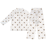 This is a pajama set contains a long sleeve shirt with buttons and a long pajama[PawsandBonesLongSleevePajamaShirt&PantsSet]