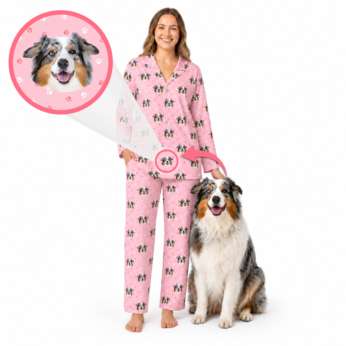 Adult Custom Pet Face Pajamas