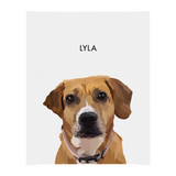 No framed 'Lyla' dog portrait on a white 8x10 canvas background.