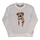 Knit sweater with a dog in the center