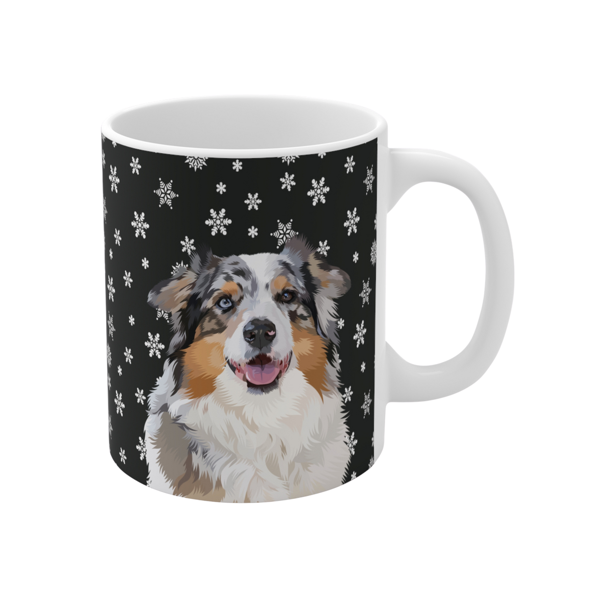 BlackandWhiteSnowflakesHandIllustration