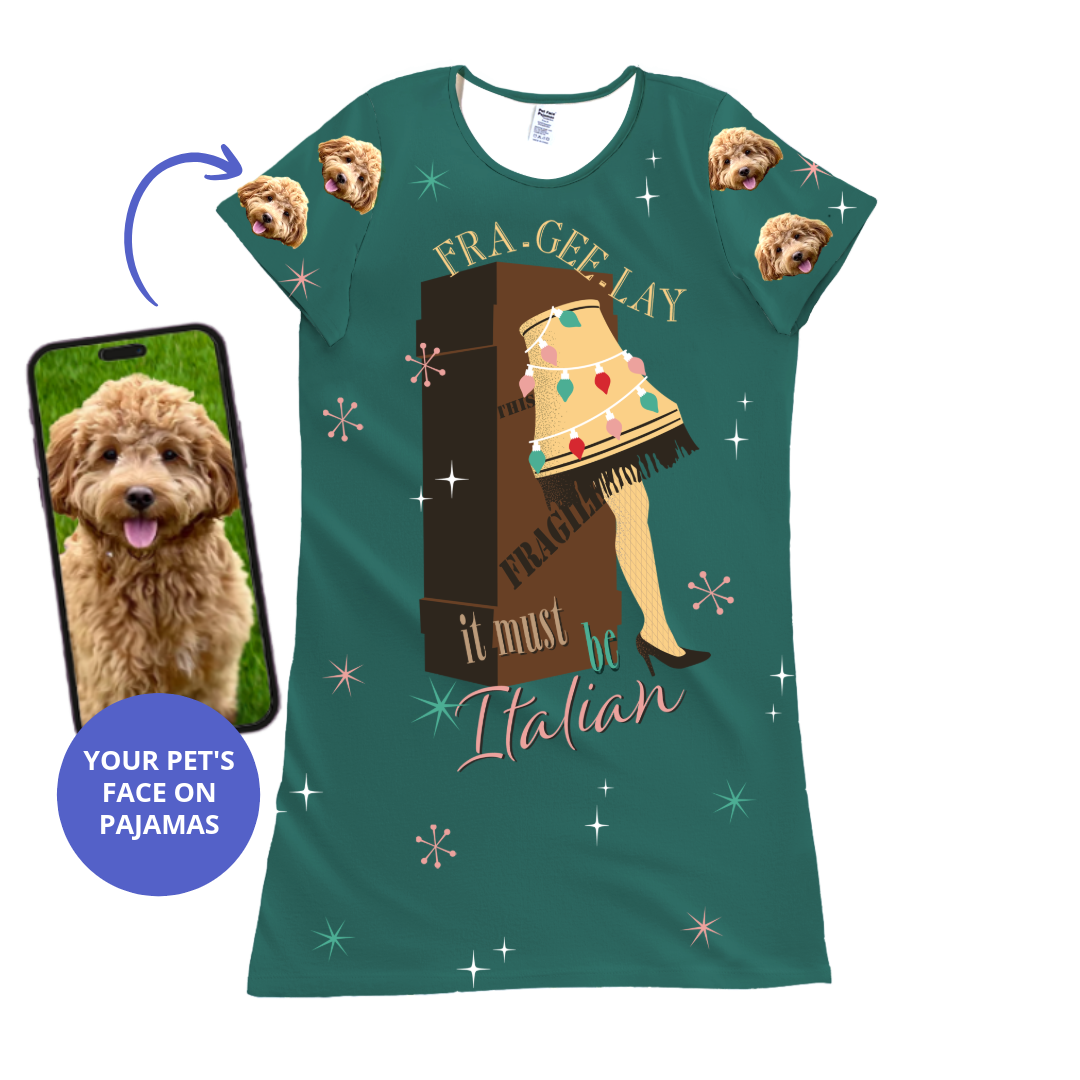A Christmas Story Nightgown Pajamas With Your Pet's Face