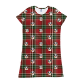 This is a nightgown in a Christmas Plaid print with repeating pet faces on it[ChristmasPlaidNightgown]