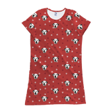 This is a nightgown in a Red Paws print with repeating pet faces on it[RedPawsNightgown]