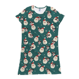 This is a nightgown in a Santa print with repeating pet faces on it[SantaNightgown]