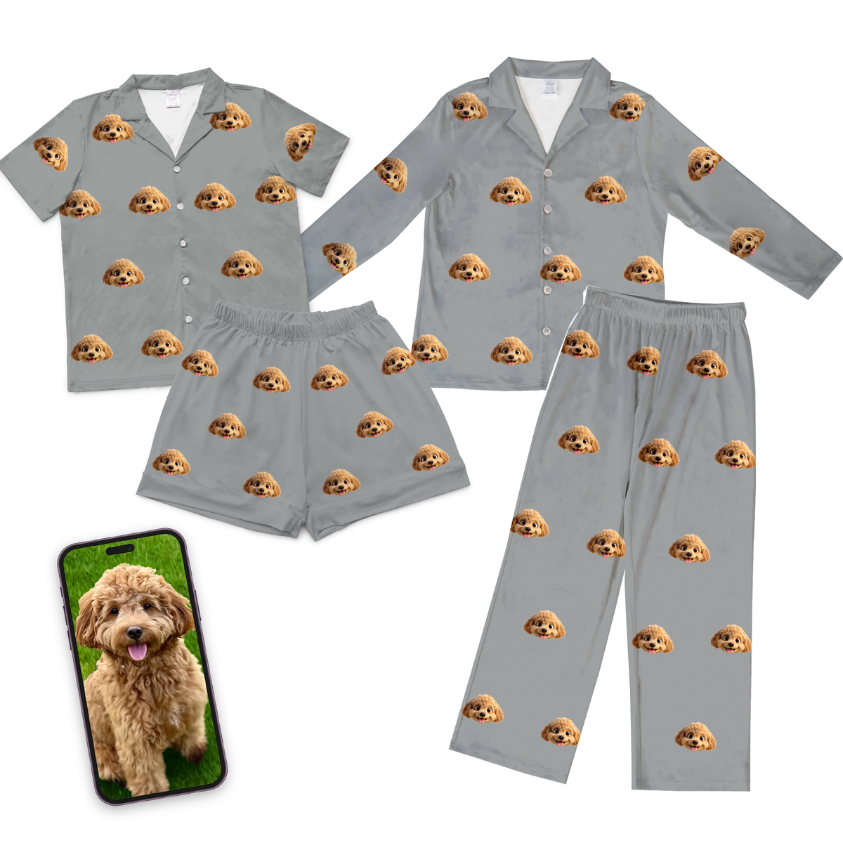 Custom Cartoon Pet Face Pajamas