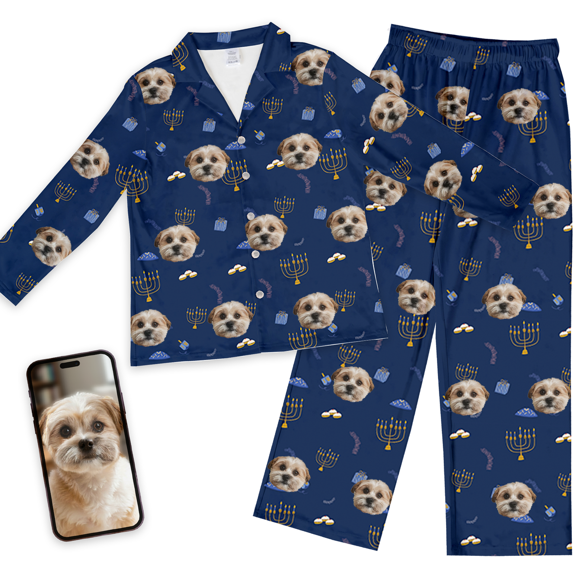 Custom Dog, Cat or Pet Pajamas Pet Face Pajamas with Your Dog's