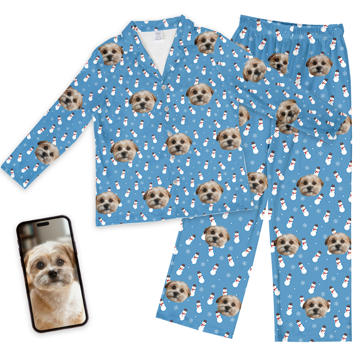Custom Pet Face Christmas Pajamas