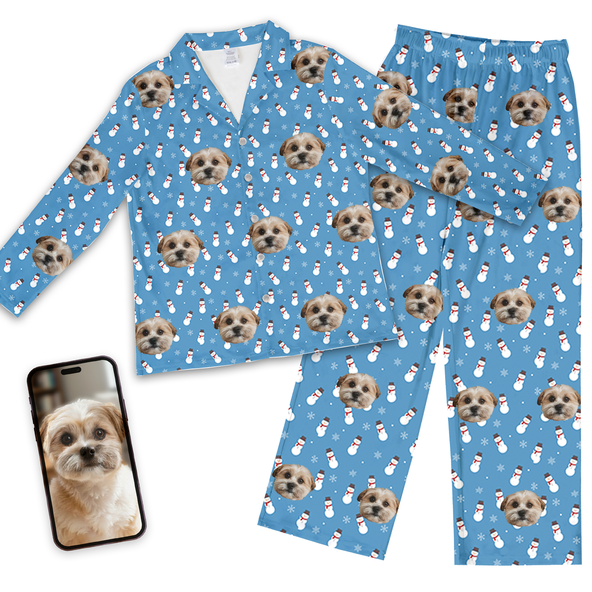 Custom Dog, Cat or Pet Pajamas Pet Face Pajamas with Your Dog's