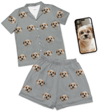 Adult Custom Pet Face Pajamas - Slate Gray