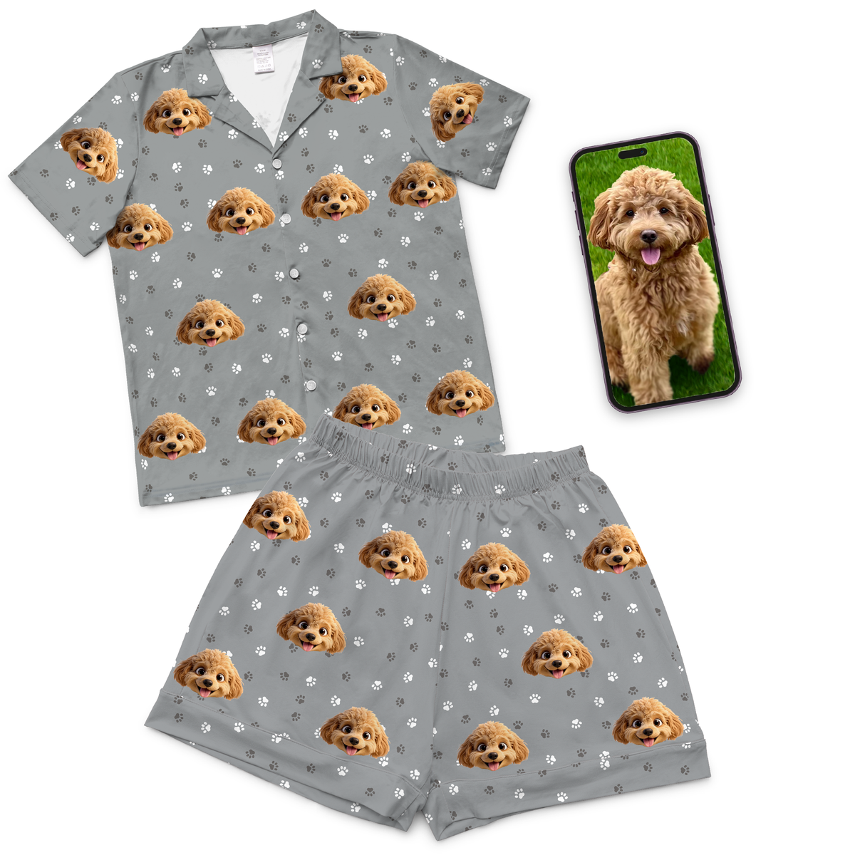 Custom Cartoon Pet Face Pajamas