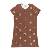 Brown nightgown with dog pattern on a white background[Cocoa]